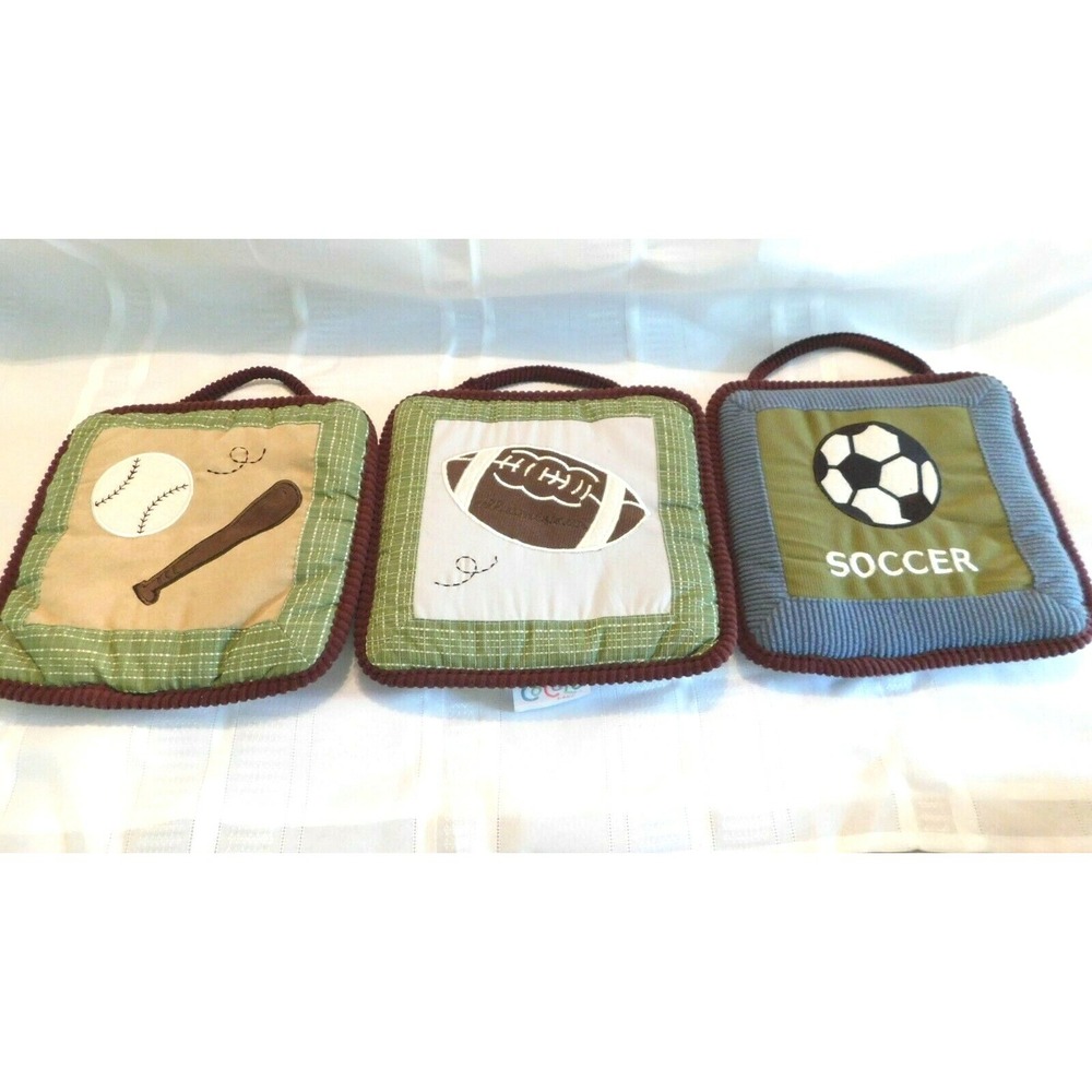 CoCaLo Baby Nursery Wall Hanging Boy Sport Soccer Baseball Football